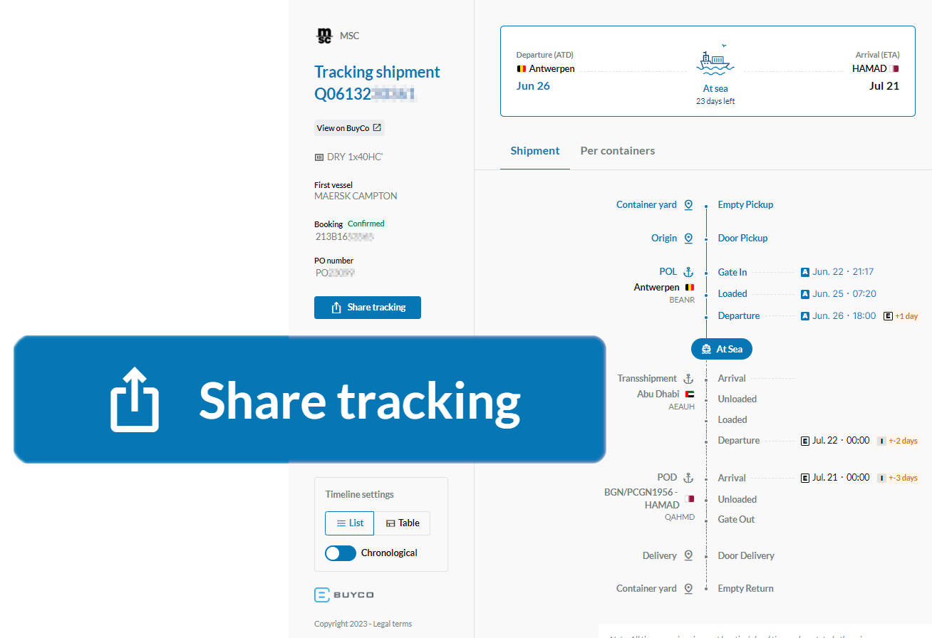 container shipping tracking
